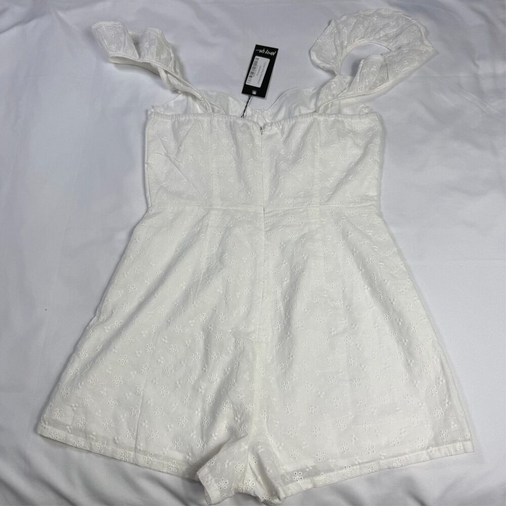 Nasty‎ Gal Broderie Strappy White Playsuit Bride Bachelorette Romper Womens 4 - Picture 8 of 8